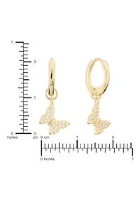 Butterfly Charm CZ Earrings