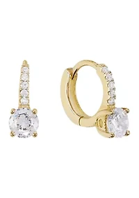  Cubic Zirconia Huggie Hoop Earrings
