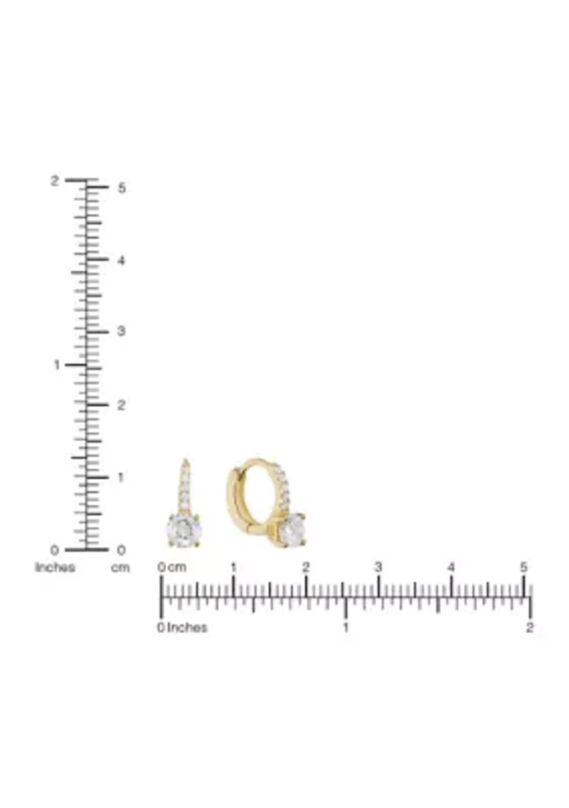 Cubic Zirconia Huggie Hoop Earrings