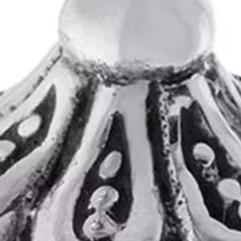 Sterling Silver Oxidized Fresh Water Pearl Round Drop Earrings