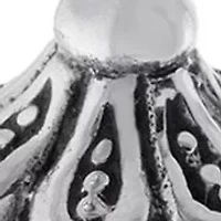 Sterling Silver Oxidized Fresh Water Pearl Round Drop Earrings