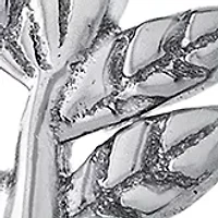 Sterling Silver High Polished Leaf Stud Earrings