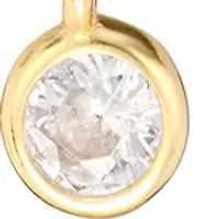 Gold Over Sterling Silver Cubic Zirconia Cable Chain Drop Linear Earrings