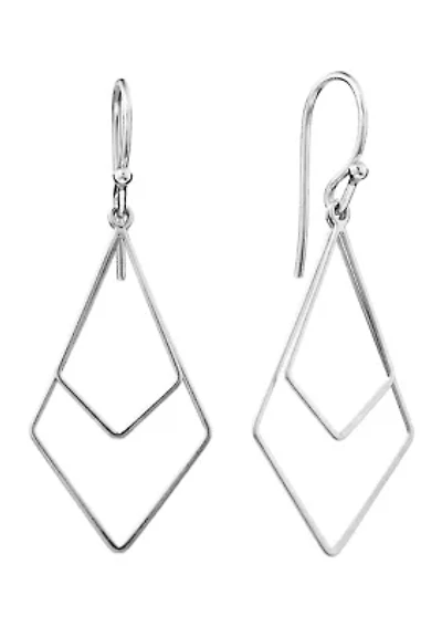 Sterling Silver Double Kite Wire Drop Earrings