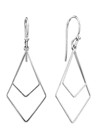 Sterling Silver Double Kite Wire Drop Earrings
