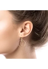 Double Open Circle Wire Drop Earrings