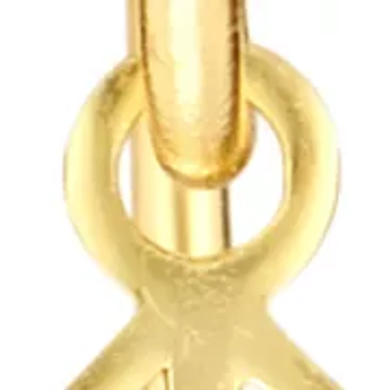 Gold Over Sterling Silver Lazer Cut Cross Drop Earrings