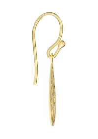 Gold Over Sterling Silver Lazer Cut Tree of Life Teardrop Earrings