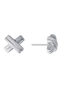 Sterling Silver Double X Stud Earrings
