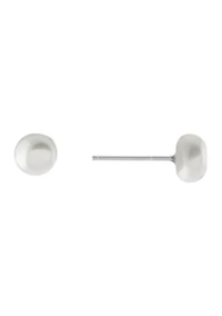 Sterling Silver 7.5-8 Millimeter Freshwater Pearl Stud Earrings
