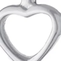 Sterling Silver 18" Cross with Open Heart Pendant Necklace