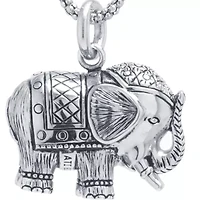 Sterling Silver Bali Elephant Pendant Necklace