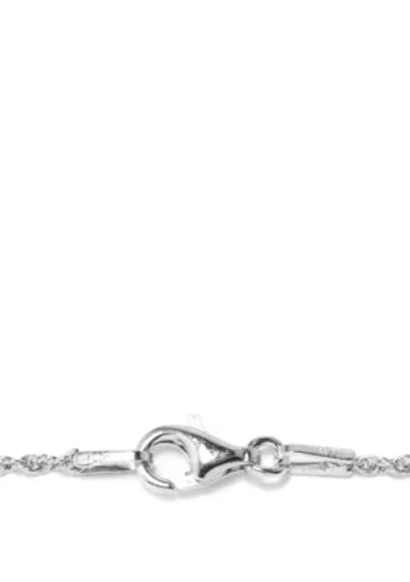 Sterling Silver 18in. Genuine Turquoise Paw Print Necklace