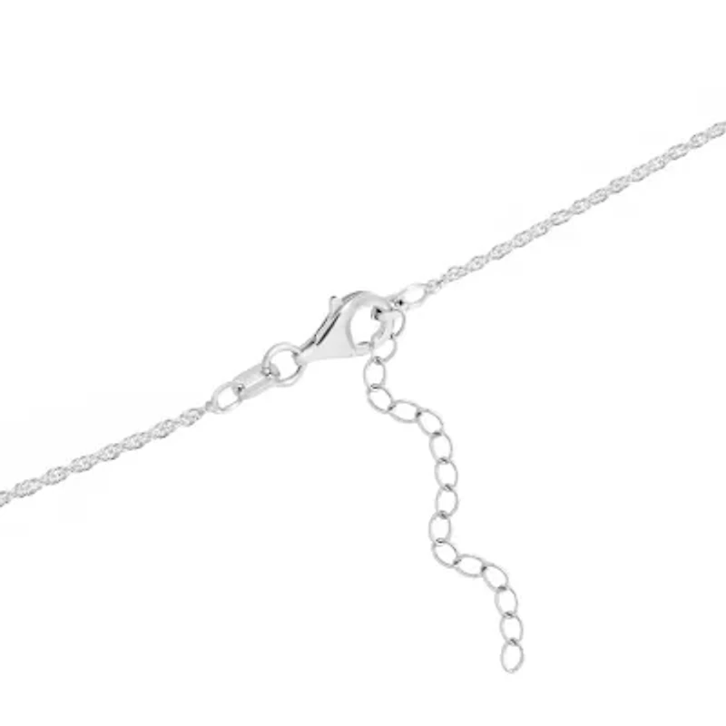 Sterling Silver 18in. Genuine Turquoise Paw Print Necklace