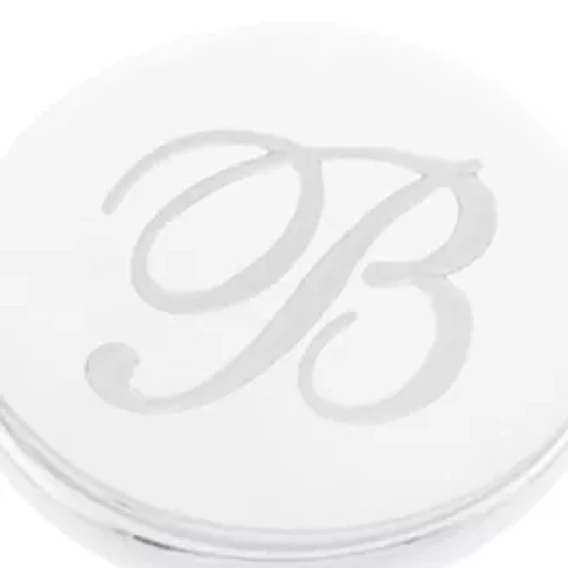 Sterling Silver Disc Initial Bracelet