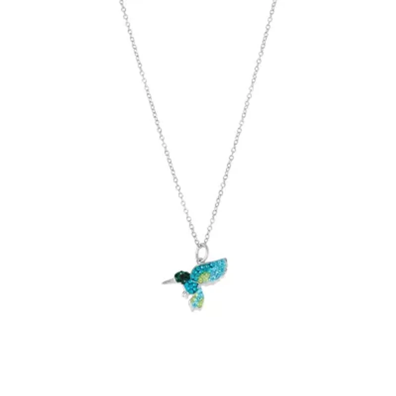 Sterling Silver 16+2-in. Crystal Hummingbird Pendant Necklace