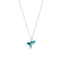 Sterling Silver 16+2-in. Crystal Hummingbird Pendant Necklace