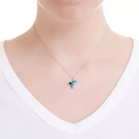 Sterling Silver 16+2-in. Crystal Hummingbird Pendant Necklace