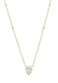 Cubic Zirconia Pear Necklace
