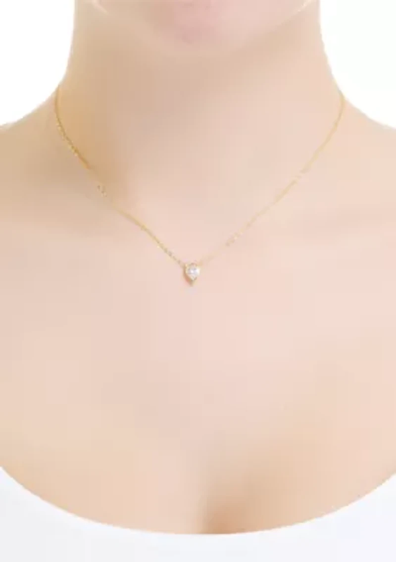 Cubic Zirconia Pear Necklace