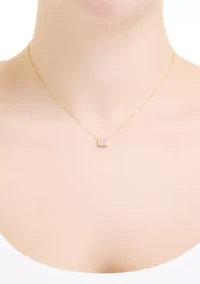 Cubic Zirconia Bezel Emerald Cut Necklace