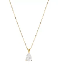 Sterling Silver 18" Cubic Zirconia Teardrop Pendant Necklace