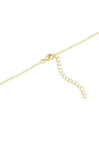 Sterling Silver Cubic Zirconia Initial Lock Pendant Necklace