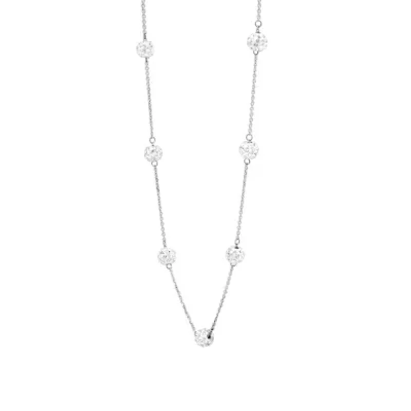 Sterling Silver 18-in. Multi Crystal Balls Necklace