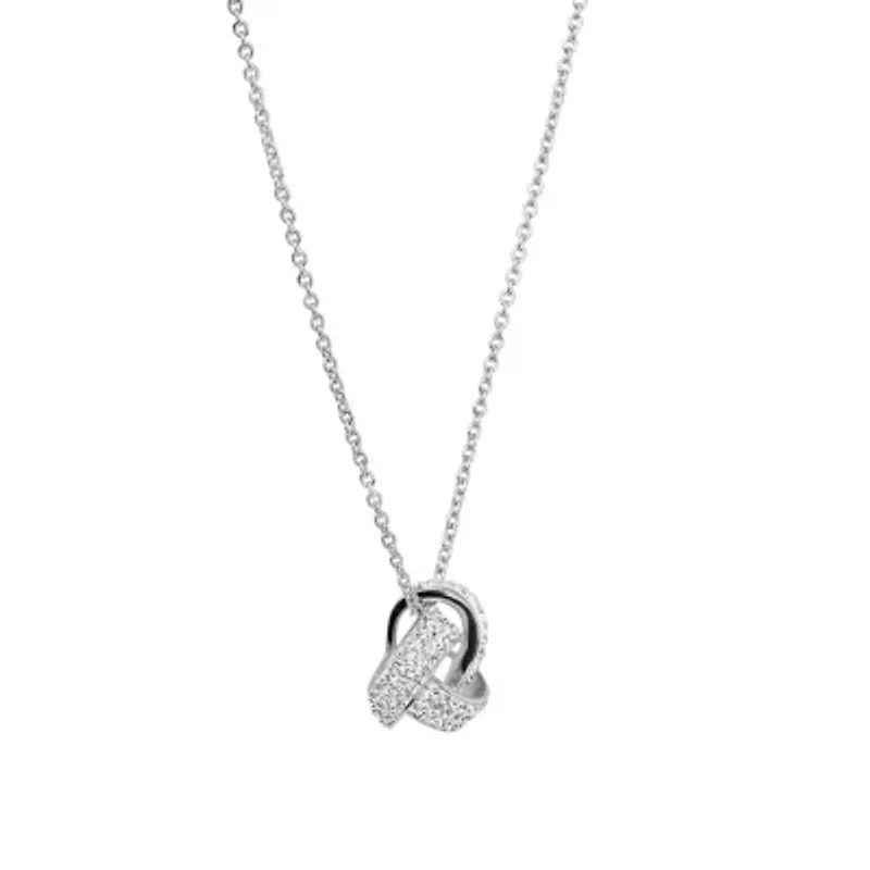 Sterling Silver 18in. Crystal Knot Pendant Necklace