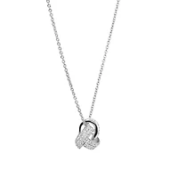 Sterling Silver 18in. Crystal Knot Pendant Necklace