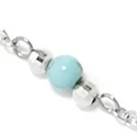 Sterling Silver 18 Inch Enhanced Turquoise Beaded Necklace