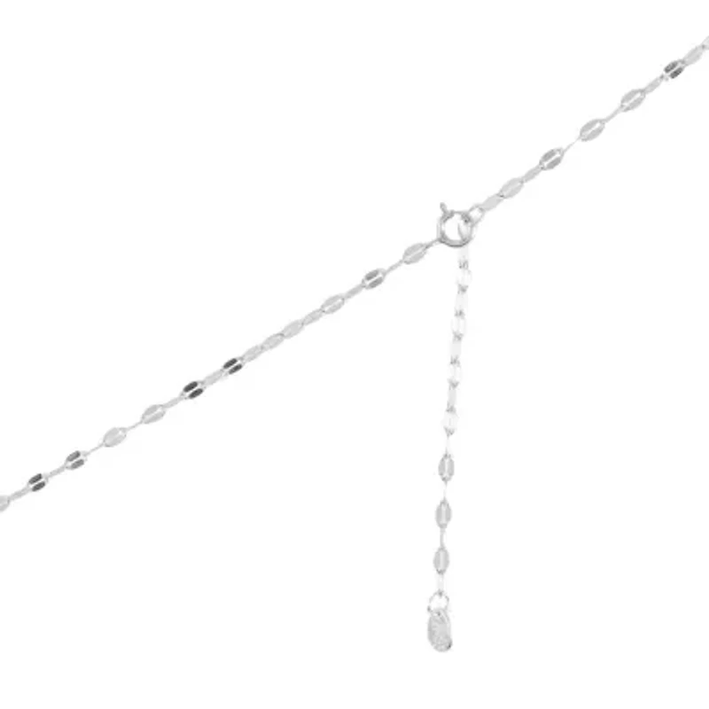 Sterling Silver 16in +2in Genuine Turquoise 3 Row Mirror Chain Necklace