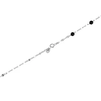 Sterling Silver Onyx Beaded Mirror Chain Y Necklace