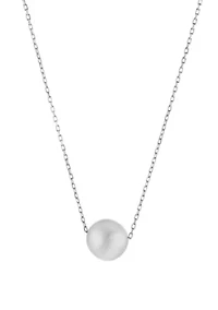 Sterling Silver 18" Freshwater Pearl Pendant Necklace