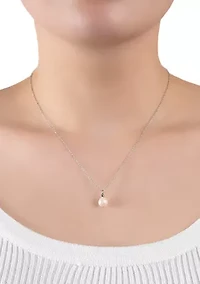 Sterling Silver 16+2" 7-7.5 Millimeter Freshwater Pearl Necklace