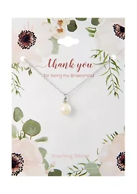 Sterling Silver 16+2" 7-7.5 Millimeter Freshwater Pearl Necklace