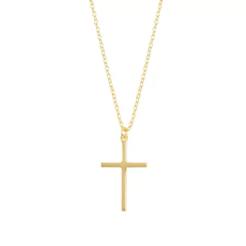 Gold Over Sterling Silver 16+2-in. Cross Pendant Necklace
