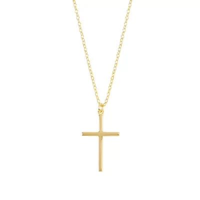 Gold Over Sterling Silver 16+2-in. Cross Pendant Necklace