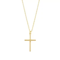 Gold Over Sterling Silver 16+2-in. Cross Pendant Necklace