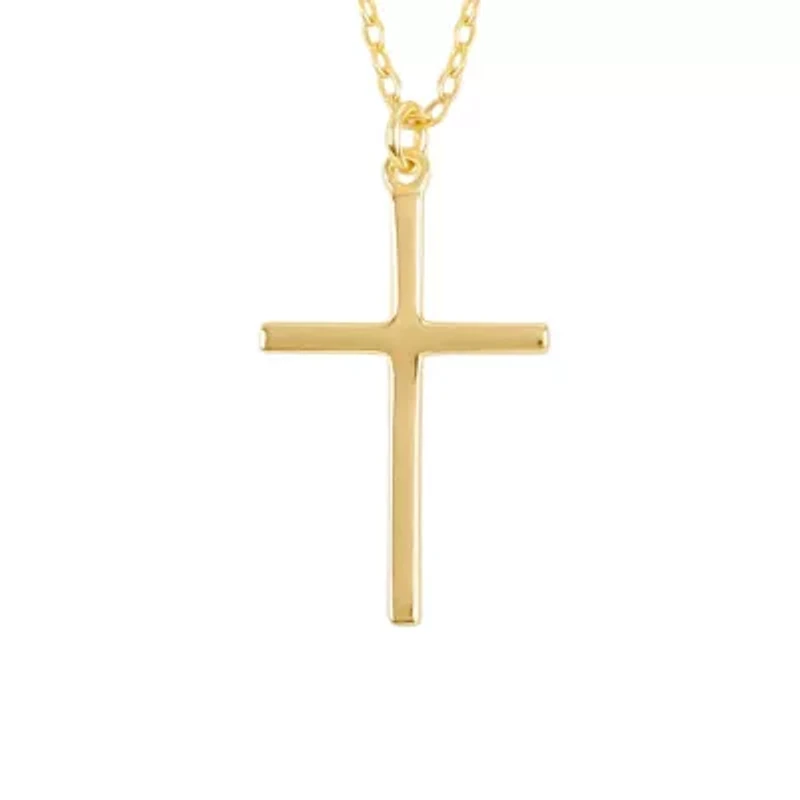 Gold Over Sterling Silver 16+2-in. Cross Pendant Necklace