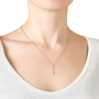 Gold Over Sterling Silver 16+2-in. Cross Pendant Necklace