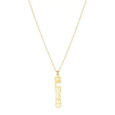 Gold Over Sterling Silver 16+2-in. Blessed Vertical Necklace