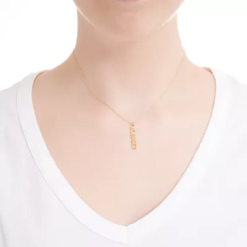 Gold Over Sterling Silver 16+2-in. Blessed Vertical Necklace