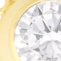 Gold Over Sterling Silver Cubic Zirconia Bezel Necklace