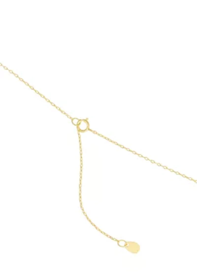 Gold Over Sterling Silver Cubic Zirconia Bezel Necklace