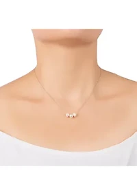 Sterling Silver 16" + 2" Triple Freshwater Pearl Necklace