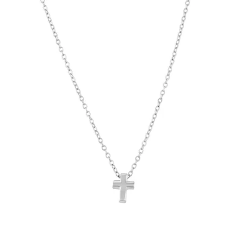 Sterling Silver 16+2-in. Cross Pendant Necklace