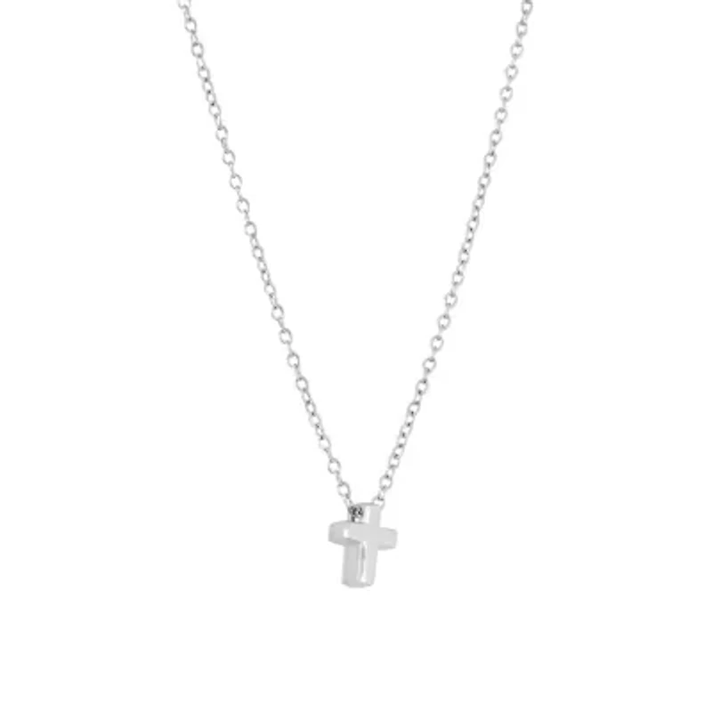 Sterling Silver 16+2-in. Cross Pendant Necklace