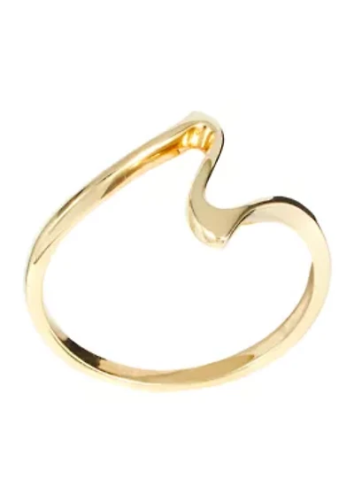 Gold Over Sterling Silver Abstract Zig Zag Ring - Size 7