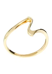 Gold Over Sterling Silver Abstract Zig Zag Ring - Size 7